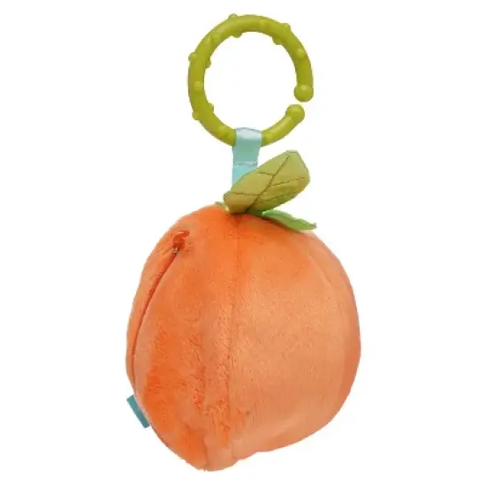 Manhattan Toy Mini-Apple Farm Orange Baby Travel Toy with Rattle, Squeaker, Crinkle Fabric & Teether Clip-on Attachment image {4}