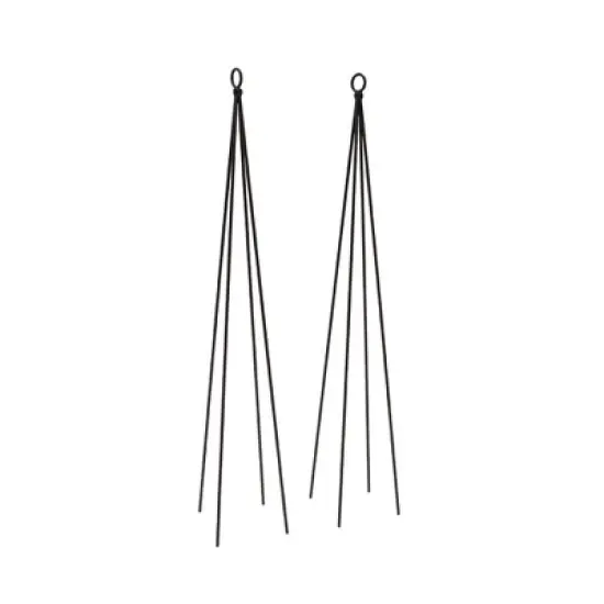 ACHLA Designs 2pk 34" Wrought Iron Outdoor Garden Container Trellis Black Powedercoated image {4}