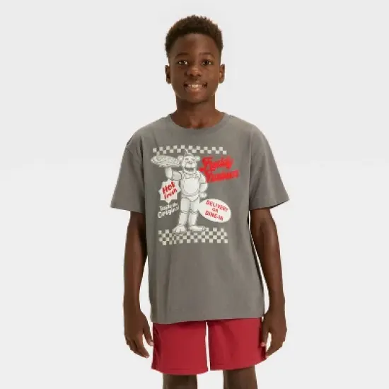 Boys' Five Nights at Freddy's Oversized Short Sleeve Graphic T-Shirt - Gray image {4}