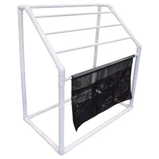 WOW Watersports Freestanding Collapsible Heavy Duty 5 Rail Towel Rack with Mesh Pocket and Inflatable Strike Zone Outdoor Waterslide with Sprinklers image {1}
