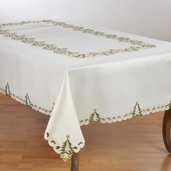 Saro Lifestyle Nostalgic Holiday Christmas Tree Tablecloth image {4}