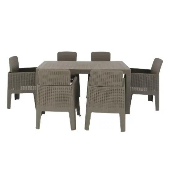 Lucca 7pc Dining Set with Cushions - Gray/Beige - DUKAP image {2}