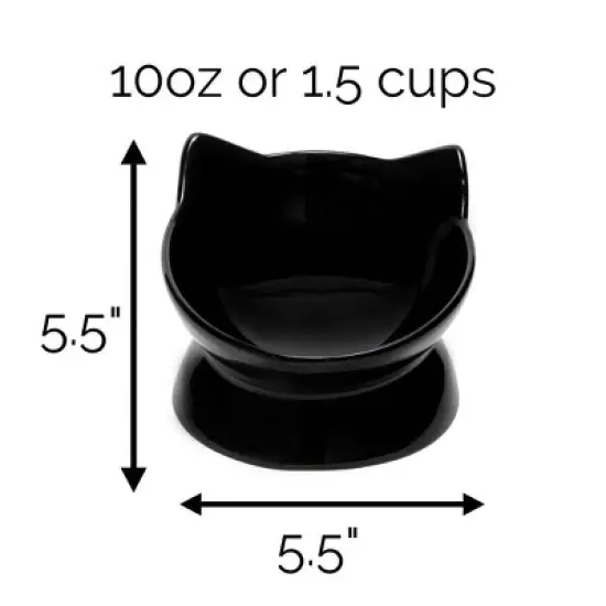 Park Life Designs 2c Oscar Tilt Cat Bowl - Black image {4}