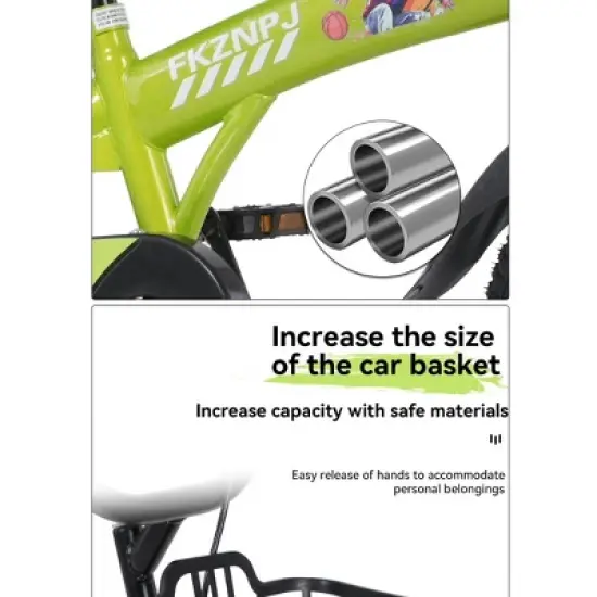 Gulches Kids Bike for 5-10 Years (39"-49" Rider Height), Steel Frame, Rear Coaster/Front V-Brake, Detachable Training Wheels image {11}