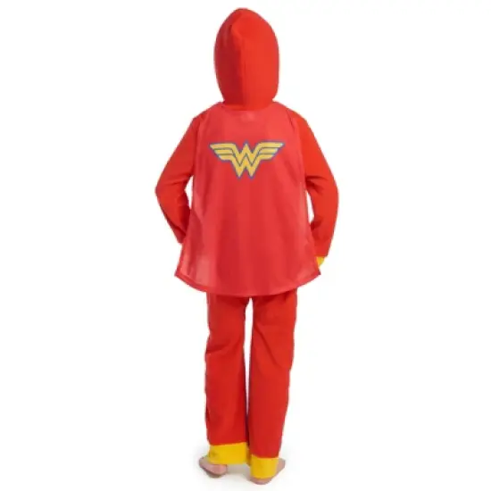 DC Comics Justice League Batgirl Supergirl Wonder Woman Girls Zip Up Costume Pajama Coverall and Cape Toddler to Little Kid image {3}