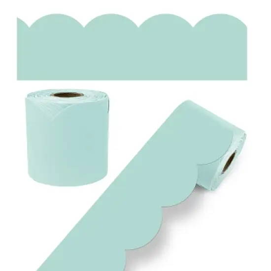 Carson Dellosa Education 65' Sea Glass Green Rolled Scalloped Bulletin Board Borders (1 roll) image {5}