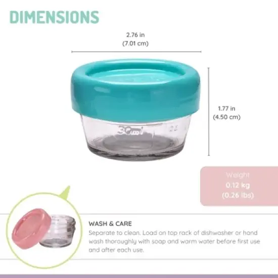 Melii Glass Baby Food Containers - 6pk - 2oz image {2}