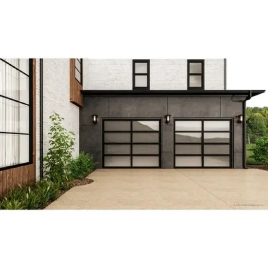 Urban Ambiance Luxury Mid-Century Modern Outdoor Wall Sconce 12''H x 9.125''W,  Midnight Black Finish,  Riverside Collection, UHP1310 image {1}