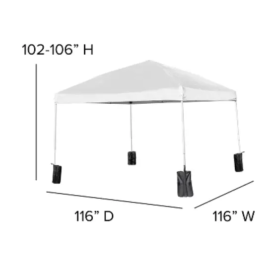 Emma and Oliver Portable Tailgate and Camping Set with Pop Up Event Canopy Tent with Wheeled Case and Folding Table with Benches Set image {5}