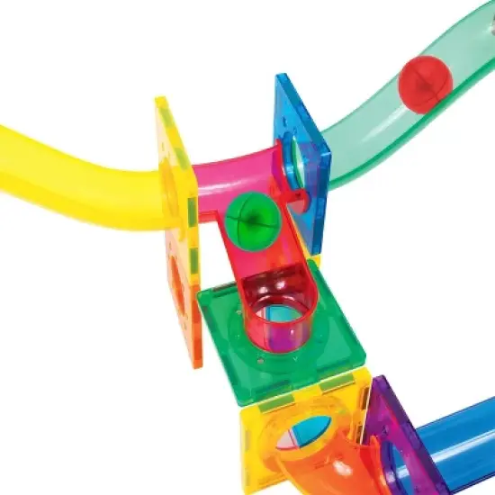 PICASSO-TILES Marbles for Marble Run Magnetic Tiles for Kids, Educational Magnet Tile Race Track Building Blocks STEM Toy, 8PCS image {3}