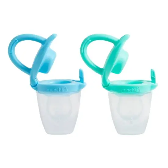 Munchkin Silicone Baby Food Feeder for Solids & Purees - Blue/Mint - 2pk image {4}