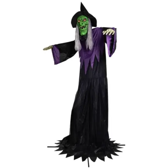 Northlight Huge Lighted and Animated Talking Witch Commercial Outdoor Halloween Decoration - 15' image {3}