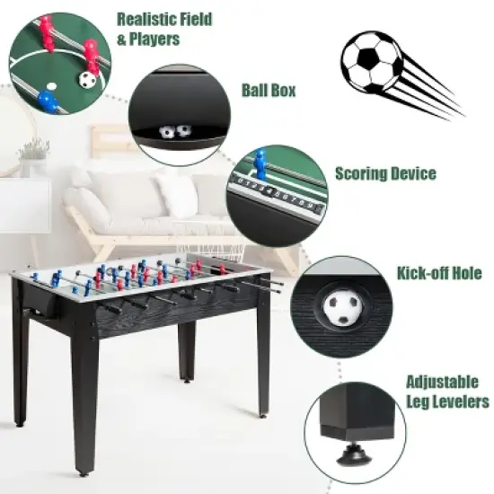 Costway 48'' Competition Sized Wooden Soccer Foosball Table Adults & Kids Home Recreation image {9}