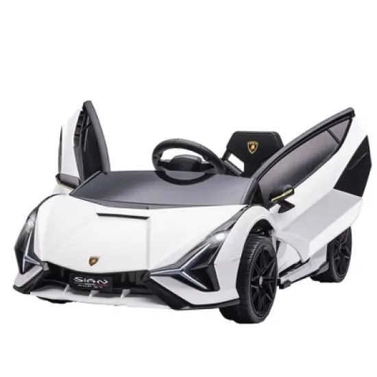 Aosom Lamborghini Licensed Kids Ride On Car, 12V Battery Powered Electric Sports Car Toy with Remote Control, Horn, Music, & Headlights image {11}