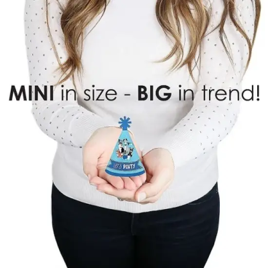 Big Dot of Happiness Pawty Like a Puppy - Mini Cone Dog Baby Shower or Birthday Party Hats - Small Little Party Hats - Set of 8 image {2}