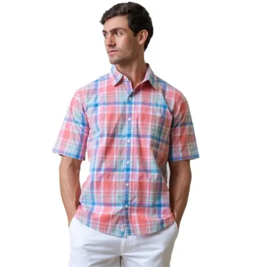Hope & Henry Mens' Organic Cotton Short Sleeve Poplin Button Down Shirt image {6}