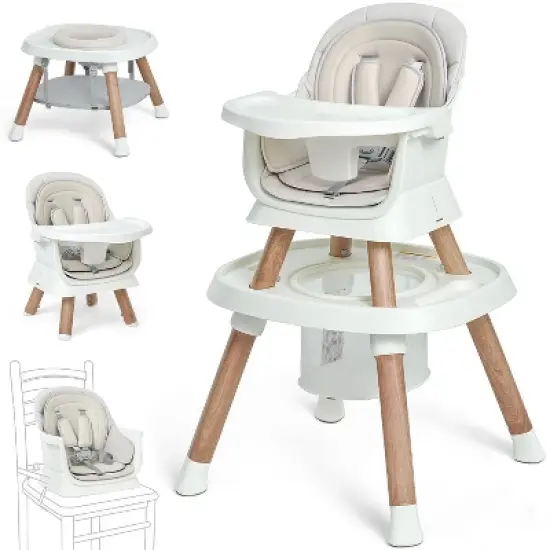 BabyBond Baby High Chair, 14 in 1 Convertible Highchair with Tray & Activity Center, Suitable for Babies and Toddlers image {6}