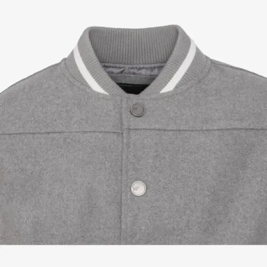 X RAY Boy's Wool Varsity Bomber Jacket With Grainy PU Sleevees image {2}