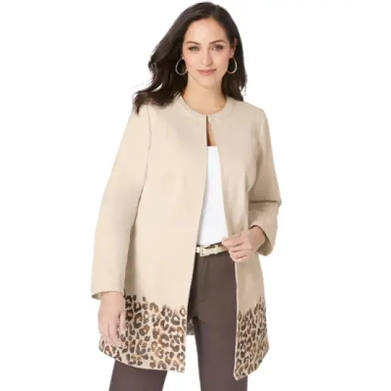 Jessica London Women&rsquo;s Plus Size Embroidered Denim Topper image {2}