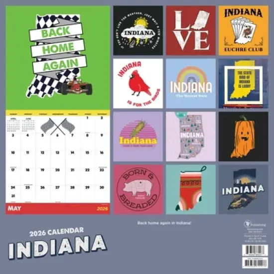 TF Publishing 13.5"x14.5" 2026 Home Indiana Wall Calendar image {4}