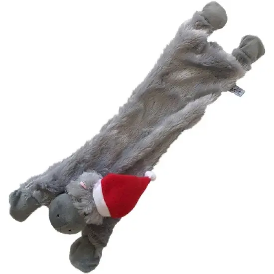 Midlee Hippo Stuffingless Christmas Dog Toy with Santa Hat image {1}