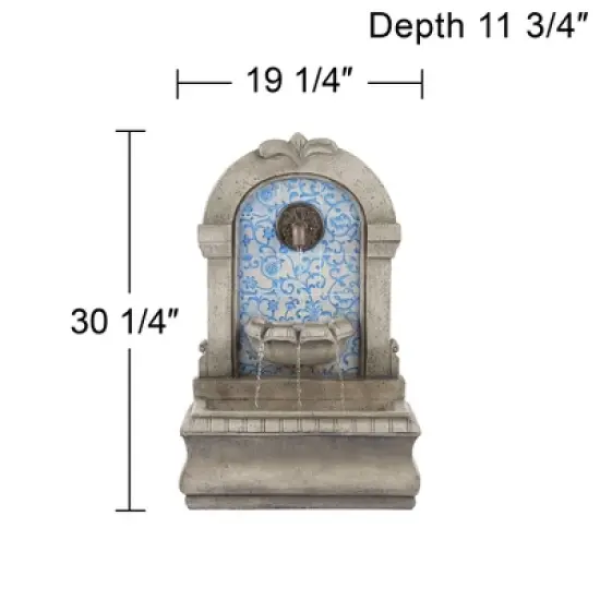 Manhasset 30 1/4" High Large Italian Outdoor Decor Blue Faux Stone Floor Fountain Waterfall Outside Garden Patio Yard Backyard image {3}