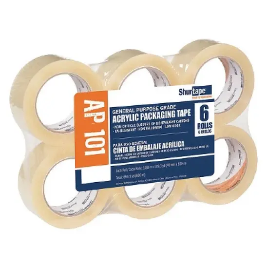 Shurtape  AcrylicPackingTape,1.6mil,Clear,PK6 AP 101 image {8}