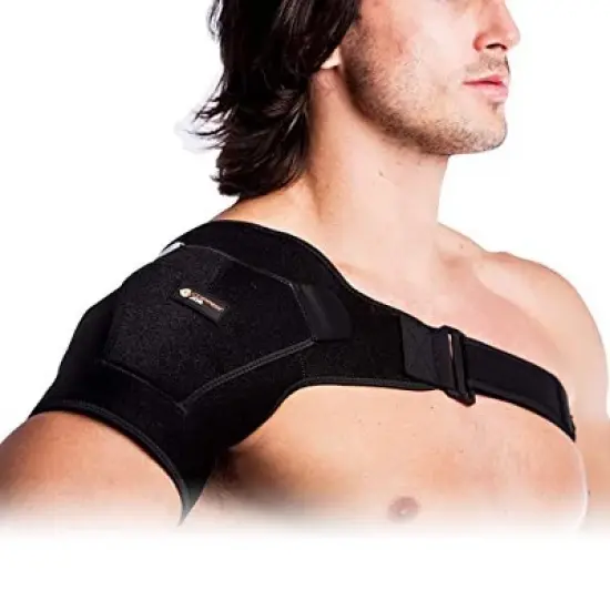 Copper Joe Adjustable Shoulder Brace Ultimate Copper Infused Recovery Compression Support for Torn Rotator Cuff Tendonitis Tears Dislocation image {6}