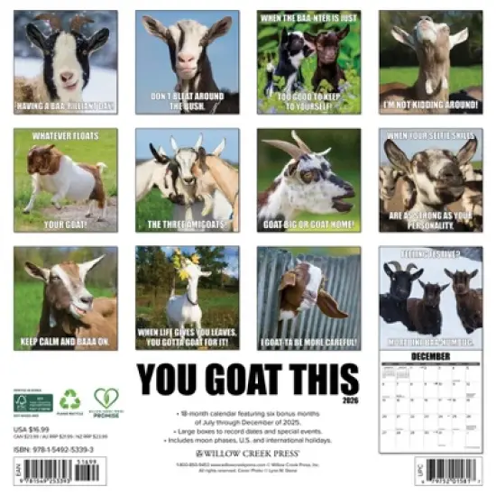 Willow Creek Press 2026 You Goat This Wall Calendar image {1}