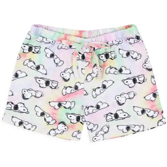 Peanuts Girls' Snoopy Dream In Color Tie-Dye Character Pajama Set Shorts Multicolored image {4}