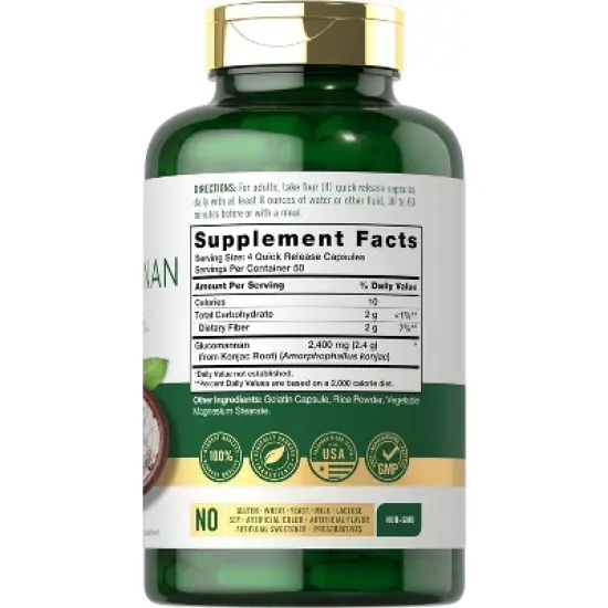 Carlyle Glucomannan 2400mg | 200 Capsules image {1}