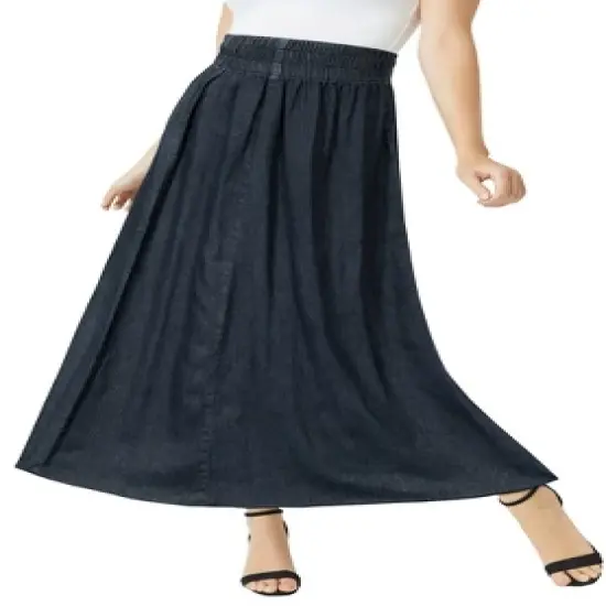 Jessica London Women&rsquo;s Plus Size Chambray Maxi Skirt image {2}