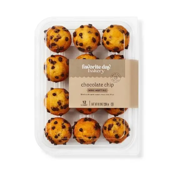 Chocolate Chip Mini Muffins - 11.9oz/12ct - Favorite Day&trade; image {3}