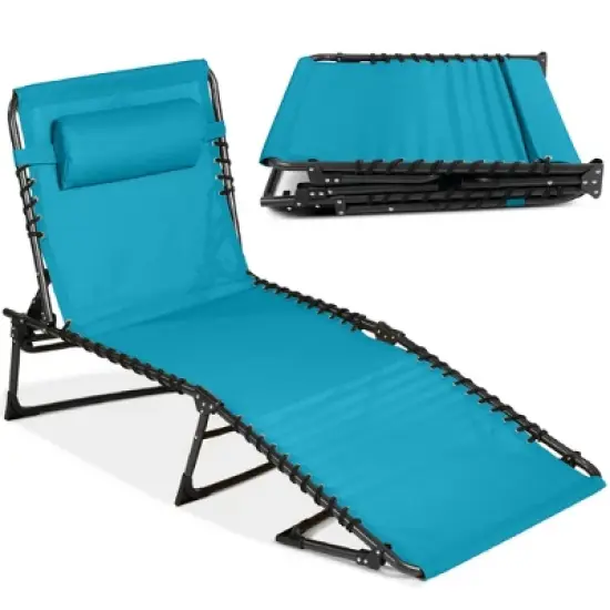 Best Choice Products Patio Chaise Lounge Chair, Outdoor Portable Adjustable Pool Recliner w/ Pillow image {7}