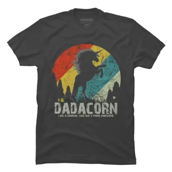 Men's Design By Humans Dadacorn Like A Normal Dad, More Awesome By shirtpublic T-Shirt image {5}