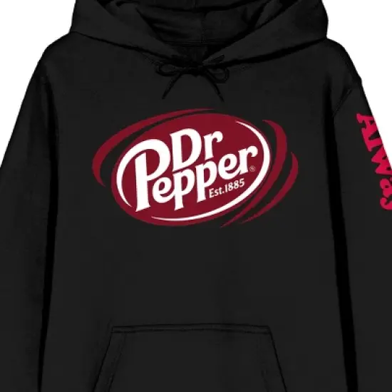Dr. Pepper Always One Of A Kind Long Sleeve Black Women's Hooded Sweatshirt image {1}