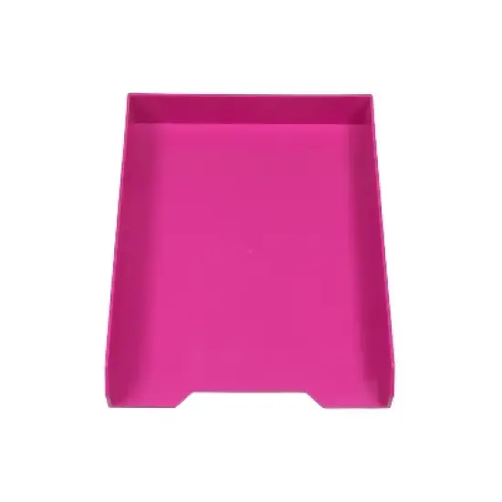 JAM Paper AM Paper Stackable Front Loading Letter Tray Letter Size Pink Plastic 2/Pack (344PIA) image {1}