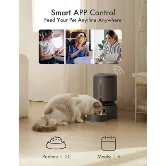 PETLIBRO Automatic Cat Feeder, 5G WiFi Pet Feeder with APP Control for Pet Dry Food, Low Food & Blockage Sensor for Cat & Dog image {2}