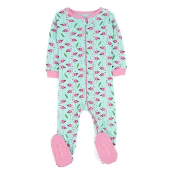 Leveret Footed Sleeper Cotton Girls Pajamas image {16}