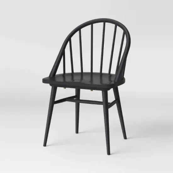 2pk Adwolf Rounded Spindle Dining Chairs Black - Threshold&trade; image {2}