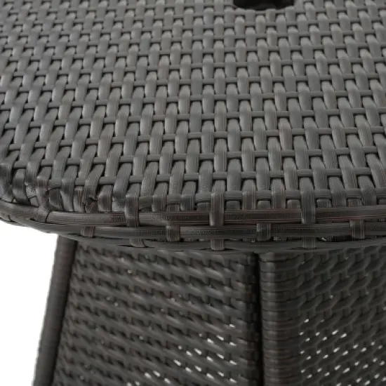 Christopher Knight Home Hillhurst Outdoor Round Wicker 3 Piece Bistro Set image {9}