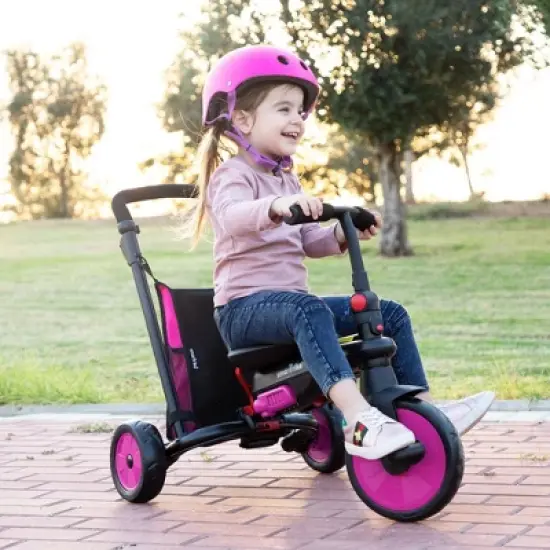 smarTrike STR3 Folding Toddler Tricycle with Stroller Certification 6-in-1 Multi-Stage Trike - Pink - 1-3 Years image {2}