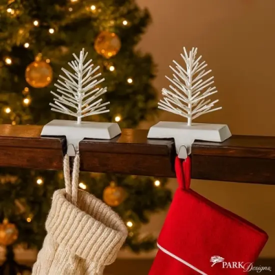 Park Designs Metal Tree Stocking Hanger White Set image {4}