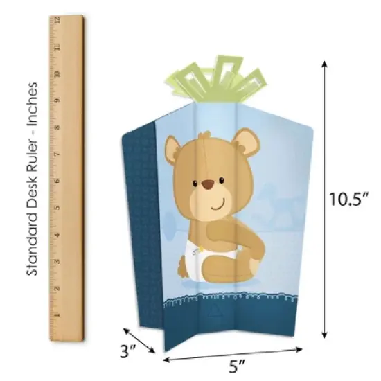 Big Dot of Happiness Baby Boy Teddy Bear - Baby Shower Decor and Confetti - Terrific Table Centerpiece Kit - Set of 30 image {5}
