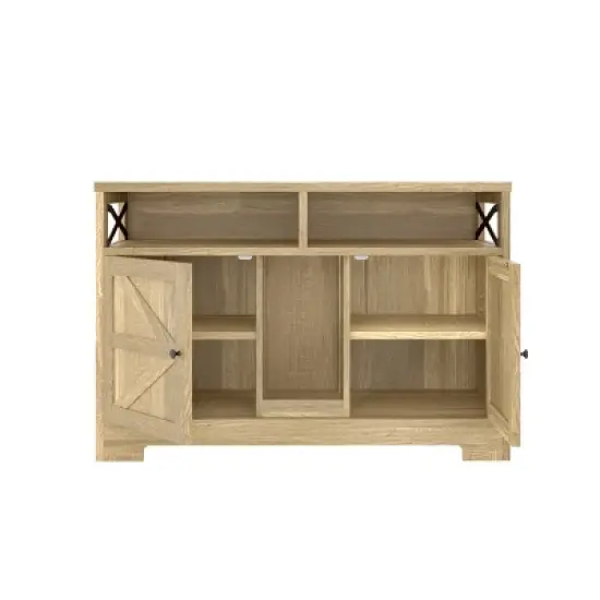 SEVOBAL Pet Crates and Houses Hidden Dual Door Litter Cabinet Multi Function Pet Furniture Easy Assembly, Brown, 47"*13.7"*29" image {5}