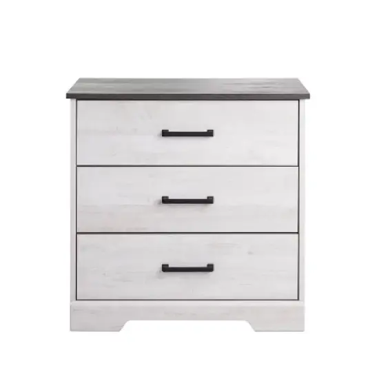 Prepac Rustic Ridge Farmhouse Bedside Nightstand with 3 Drawers image {14}