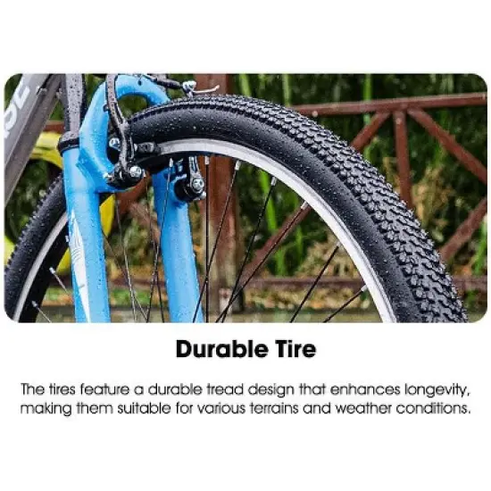 BAMCBASE Agave Mountain Bike, Mens Womens MTB with 21 Speeds, High-Tensile Steel Frame, V Brake, Hardtail Bicycle for Adults image {6}