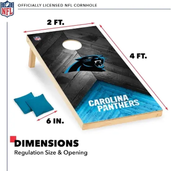 NFL Carolina Panthers 2'x4' Wood Cornhole Set image {5}