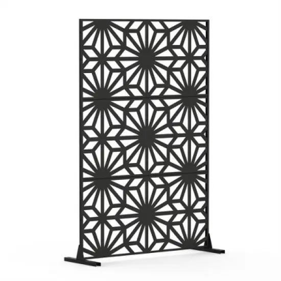 Syemin Decorative Privacy Screen, Outdoor Objects nd Panels for Patio Lawn Deck for Garden, Lawn, Black, 48.31"*15.57"*70.75" image {5}