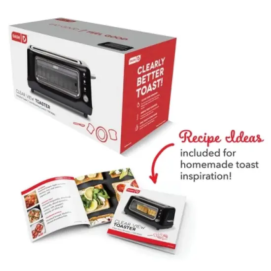 Dash ClearView Long Slot Toaster: See-Through 2-Slice Bagel Toaster, Aqua Green, 1100W, Spot Clean image {11}